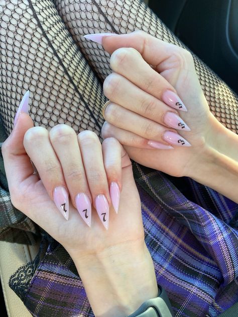 777 Acrylic Nails, Angel Numbers Nail Art, 333 Nails Acrylic, 777 On Nails, Angle Numbers Nails, Angel Numbers Nails Acrylic, Nails With Numbers Design, Number On Nails Design, 777 Nails Design