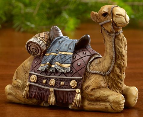 Vintage Nativity Sets, Nativity Decorations, Nativity Animals, Ceramic Nativity Set, Christmas Crib Ideas, Nativity Scene Diy, Nativity Scene Display, Camels Art, Outdoor Nativity