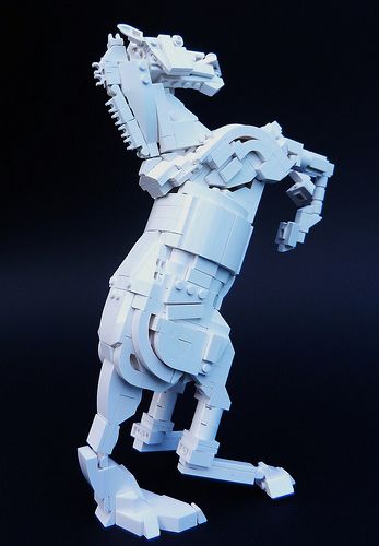 Lego horse Lego Horse, Lego Books, Rearing Horse, Lego Land, Lego Sculptures, Lego Animals, Lego Lovers, Lego Photo, Lego News