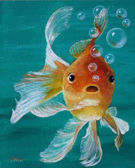 Cute Fish Painting, Fish Paintings Acrylic, Fish Painting Ideas, Sea Animal Paintings, Sea Animals Painting, Ocean Animals Painting, Fish Canvas Painting, Undersea Painting, Fish Painting Acrylic