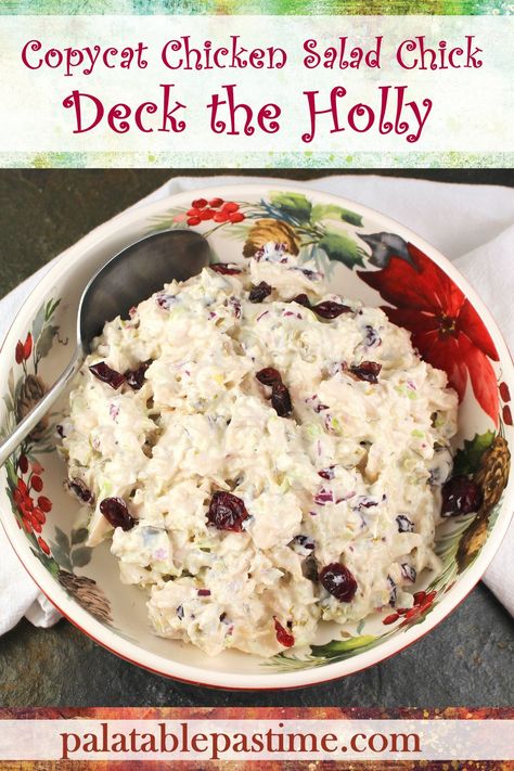 Deck the Holly (Copycat Chicken Salad Chick) is a holiday version of the chick's Jalapeno Holly chicken salad, with added cranberries. via @suelau1 Jalapeno Holly Chicken Salad, Classic Carol Chicken Salad, Chicken Salad Chick Recipe Copycat, Copycat Chicken Salad Chick, Copycat Chicken Salad, Chicken Salad Chick Recipe, Chicken Salad Chick, Chicke Recipes, Delicious Chicken Salad