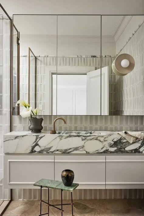 Serene contemporary design Contemporary Washroom, Tribeca Loft, The Local Project, Bathroom Mirror Cabinet, Interior Photography, Residential Interior, Web Development Design, Bathroom Interior Design, Bathroom Interior