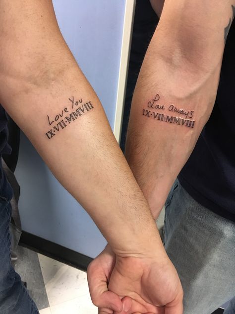 Anniversary Date Tattoo Ideas, Anniversary Date Tattoo, Anniversary Tattoo Ideas, Wedding Date Tattoo, Wedding Anniversary Tattoo, Wedding Date Tattoos, Date Tattoo Ideas, Tattoo Odin, Married Couple Tattoos