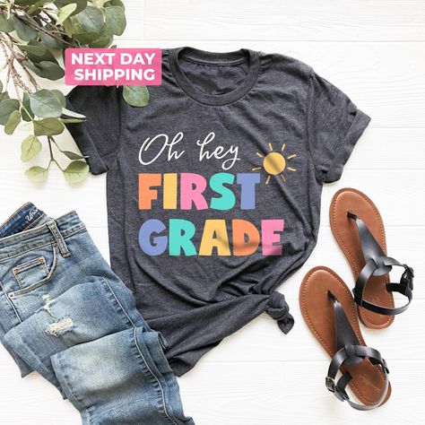 1st Grade Teacher, First Grade Teacher, Kindergarten Teacher Shirts, Pink Shirts, 2nd Grade Teacher, Teacher Team, Second Grade Teacher, School Tees, First Grade Teachers