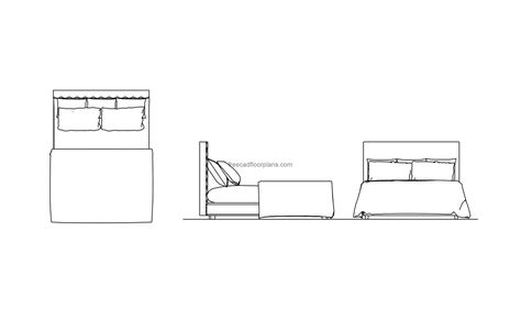 bed cad block in mm min scaled Bed Blocks, Pool Houses Plans, Cad Blocks Free, House Plans Design, Floor Plans House, One Storey House, Open House Plans, 2 Bedroom House Plans, Courtyard House Plans