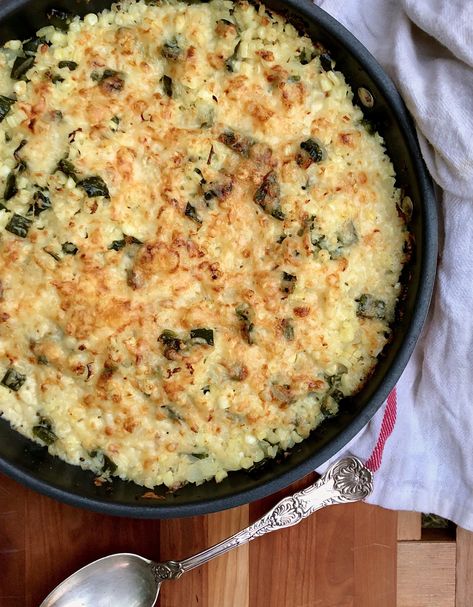 Corn Cassarole, Poblano Casserole, Corn And Poblano, Cheesy Corn Casserole, Cheesy Corn, Poblano Peppers, One Skillet, Corn Casserole, Dairy Free Cheese