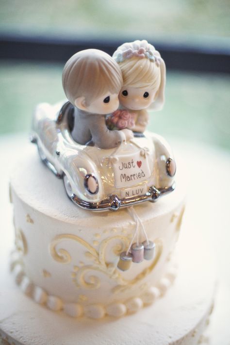 Cake topper- yes it's Precious Moments, but i loved it. Precious Moments Cake Topper, Precious Moments Wedding Cake Toppers, Precious Moments Cake, Precious Moments Wedding, Disney Precious Moments, Disney Cake Toppers, Disney Wedding Cake, Love Cake Topper, Purple Wedding Cakes