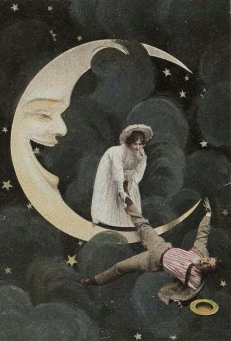 Goodnight Moon Madness, Postal Vintage, Moon Photos, Vintage Moon, Paper Moon, Good Night Moon, Sun Moon Stars, Sun And Stars, Beautiful Moon