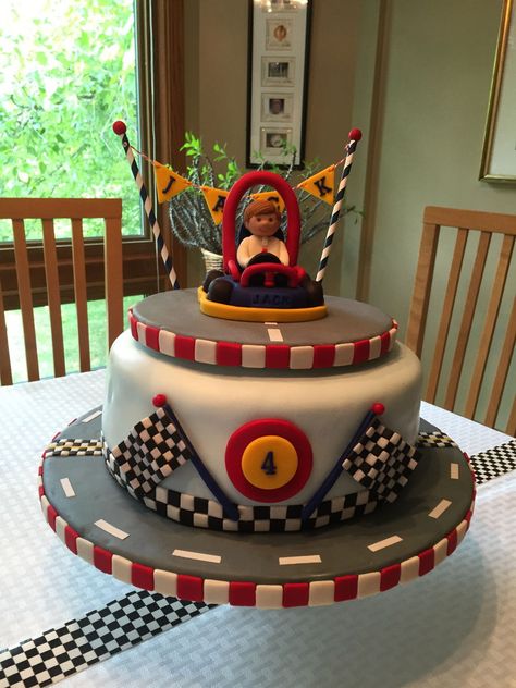 Jack's Go Kart 4Th Birthday Cake  on Cake Central Go Kart Cakes, Go Karts Birthday Party, Go Kart Birthday Cake, Go Kart Theme Cake, Go Karting Party, Go Kart Cake, F1 Cake, Mermaid Theme Cake, Go Kart Party