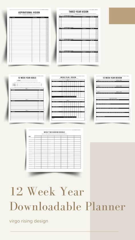 12 Week Year Templates digitaltravelplanner #freeprintableblogplanner #routineplanner #kidsplanner 12 Week Year Templates, Vision Binder, 12 Week Year Planner, Week Goals, 12 Week Year, Writer's Office, Free Letterhead Templates, Digital Planner Ideas, Quarterly Planner