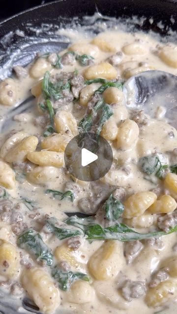 Kirk Muenzenberger on Instagram: "Creamy Truffle Sausage Gnocchi!

The perfect date night meal that tastes like it took forever to make!

Ingredients:
3/4 lb Spicy Sausage
12oz Gnocchi
2 Coves Garlic
1C Heavy Cream
1/3C Grated Parmesan
1-2T Truffle Oil (@sauce)
Fresh Spinach
Salt and Pepper to taste

Boil water and cook the gnoochi (it floats when it’s done!). In the meantime Cook the sausage and garlic, then add the heavy cream. Bring to a simmer until it slightly reduces. Remove heat then add the remaining ingredients. Toss in the pasta and plate!

Enjoy!
#gnocchi #truffle #trufflepasta #easydinner #datenightin" Gnocchi Truffle, Sausage Gnocchi, Truffle Pasta, Date Night Recipes, The Perfect Date, Spicy Sausage, Fresh Spinach, Truffle Oil, Perfect Date