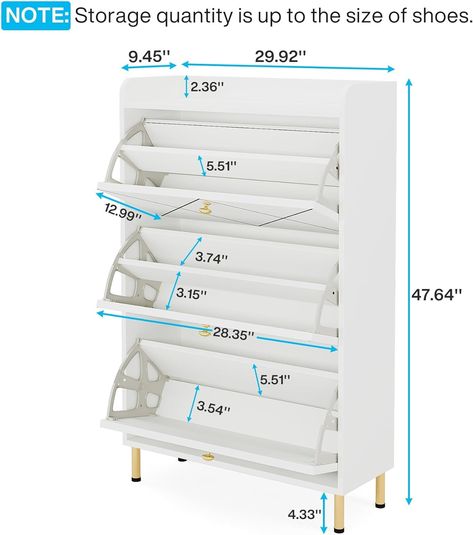 Amazon.com: Tribesigns White Shoe Cabinet for Entryway, Slim Shoe Storage Cabinet with 3 Flip Drawers, Hidden Shoe Rack Organizer for Entryway, Wood Shoe Cabinet with Doors, 24 Pair : Home & Kitchen Cabinet With Shoe Storage, Shoe Storage Dimensions, Hidden Shoe Rack, Slim Shoe Storage, Shoe Rack Cabinet Design, White Shoe Cabinet, Shoe Cabinet With Doors, Shoe Rack Organizer, Cabinet With Doors