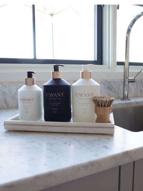 Everything you need to upgrade your sink-side style! This luxe bundle includes L'AVANT Hand Soap, Dish Soap, Hand Lotion, Scrub Brush and Marble Tray. Curated with our everyday essentials for green cleaning, we know these plant-based alternatives will elevate your cleaning experience— and your countertops. And objects of beauty deserve a beautiful frame. That’s why we’ve designed this luxurious marble tray to display your L’AVANT products and accessories in your kitchen. Made from the finest whi Fresh Linen Candle, Natural Hand Soap, Unique Hostess Gifts, Clary Sage Oil, Lotion Candles, Linen Candle, Sage Oil, Marble Tray, Natural Cleaners