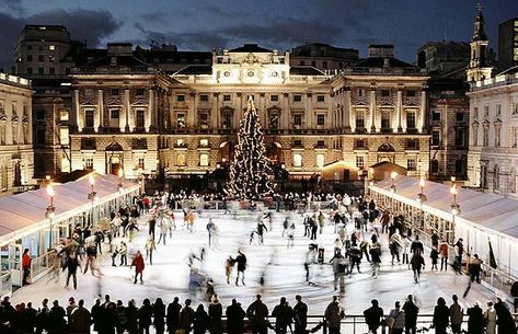 ice skating rinks | Somerset House Outdoor Ice Skating, Christmas In England, Somerset House, London Attractions, Ice Rink, London Christmas, Things To Do In London, Love Actually, London Town