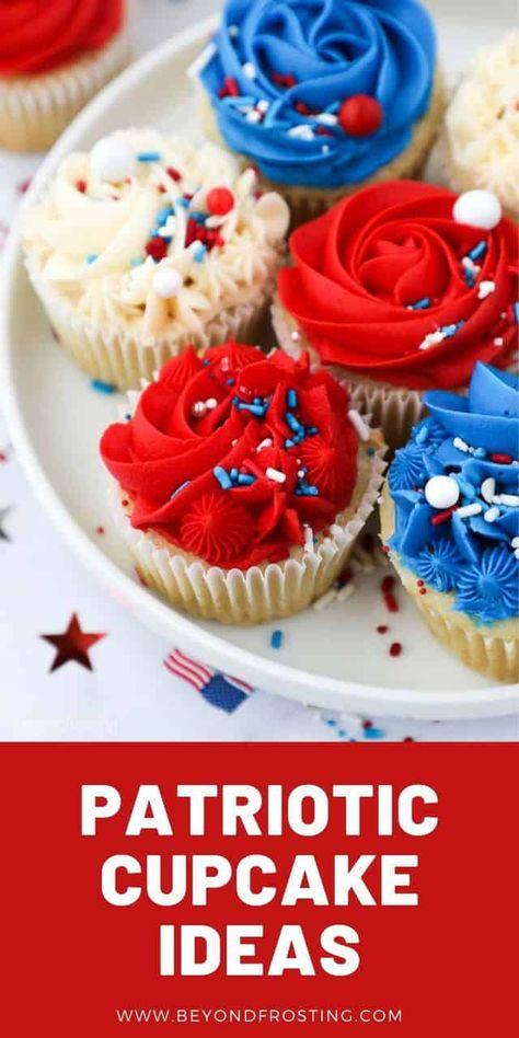 4th Of July Cupcakes, Memorial Day Desserts, Hawaiian Desserts, Healthy Breakfast Bowl, Patriotic Cupcakes, Dessert Halloween, Pies Recipes, Patriotic Food, Patriotic Desserts