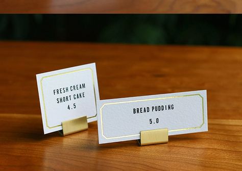 10 Display Name Tag Holder Food Label Card Menu Stand Restaurant Buffet Brass Pink Silver - Etsy Buffet Signage Ideas, Menu Tags Food Labels, Buffet Signs Food, Bakery Price Tag, Price Card Design, Menu Stand Design, Price Label Design, Price Display Ideas, Price Tag Design Display