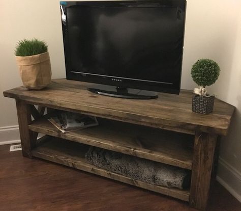 DIY Corner Media Center - Rogue Engineer 1 Build A Tv Stand, Corner Entertainment Center, Tv Stand Plans, Console Ideas, Corner Tv Stands, Diy Entertainment, Entertainment Center Shelf, Play Kitchens, Diy Tv Stand