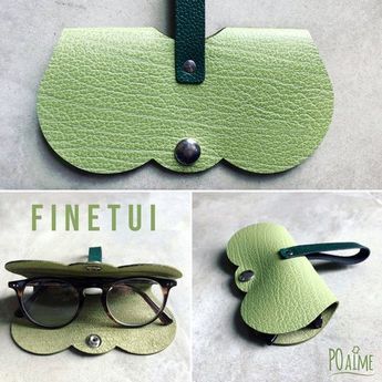 Etui à lunettes cuir finétui vert anis - Un grand marché Diy Sunglasses Holder, Handmade Leather Bag Pattern, Diy En Cuir, Sunglasses Organizer, Eyeglass Accessories, Sunglasses Storage, Handmade Friendship Bracelets, Leather Bag Pattern, Diy Holder