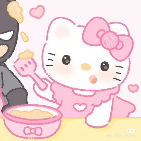 Cartoon Pair Dp, Pair Dp For Couples, Pp Couple Sanrio, Matching Pfp Couple Pink, Cute Couple Pics For Dp, Batman Pfp Aesthetic, Couple Dp Cartoon, Couple Dp Aesthetic, Hello Kitty Aesthetic Pfp