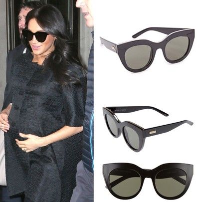 Megan Markle Sunglasses, Classic Cat Eye Acetate Sunglasses, Megan Markle Paparazzi, Black Classic Acetate Cat Eye Sunglasses, Classic Cat Eye Sunglasses With Anti-reflective Lenses, Heart Sunglasses, Le Specs, Eclectic Style, Meghan Markle