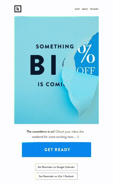 Brooklinen also used an animated .gif to showe some mystery in its teaser email. Mystery Offer Email Design, Email Designs Layout, Teaser Ads Ideas, Product Launch Email Design, Teaser Ads, Email Blast Design, Teaser Design, Email Campaign Ideas, Teaser Ideas