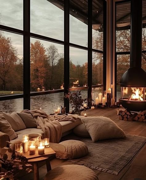 Contemporary Decor Living Room, Casa Country, Cosy Christmas, Dream House Interior, Cozy Place, Cozy Room, Cabin Homes, Dream Rooms, Dream House Decor