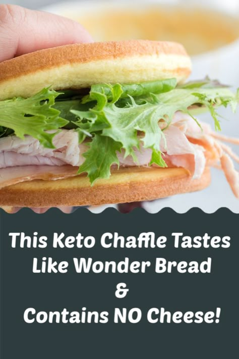 Well, here is the next best thing to kick those carb cravings to the curb. Introducing a keto chaffle that has the soft texture of classic Wonder bread without all the carbs! Even better, for those of you who don't like to consume a lot of dairy, this chaffle contains NO cheese. Yep, no cheese at all. #chaffle #keto Keto Wonder Bread, Low Carb Sandwich, Pain Naan, Low Carb Sandwiches, Wonder Bread, Keto Chaffle, Best Keto Bread, Boiled Egg Diet Plan, Diet Breakfast Recipes