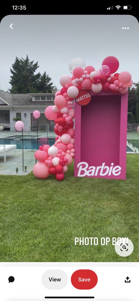 Barbenheimer Party, Office Hobby Room, Golden Barbie, Barbie Box, Barbie Birthday Party, Barbie Birthday, Hobby Room, Photo Box, Barbie Party