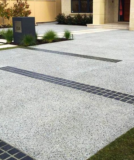 Concrete Floor Coatings Aggregate Concrete Driveway, Busy Salon, Exposed Aggregate Driveway, Aggregate Driveway, Modern Driveway, Exposed Aggregate Concrete, Concrete Floor Coatings, Aggregate Concrete, Exposed Aggregate