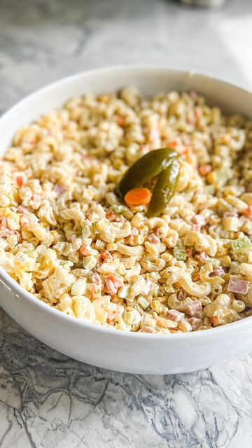 Macaroni Salad Mexican Style, Mexican Macaroni Salad With Ham, Mexican Macaroni Salad Recipe, Macaroni Salad With Ham, Mexican Macaroni, Mexican Macaroni Salad, Salad Macaroni, Easy Mexican Recipes, Cold Lunch