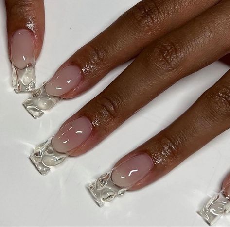 thenailconnection Work Nails, Dope Nail Designs, Classy Acrylic Nails, Short Square Acrylic Nails, Builder Gel, Unique Acrylic Nails, Bling Acrylic Nails, Short Acrylic Nails Designs, Crystal Nails