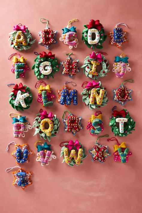 Anthropologie Ornaments, Anthropologie Christmas, Anthropologie Holiday, Holiday Snowflakes, Navidad Diy, Felt Christmas, Felt Ornaments, Holiday Tree, Deck The Halls