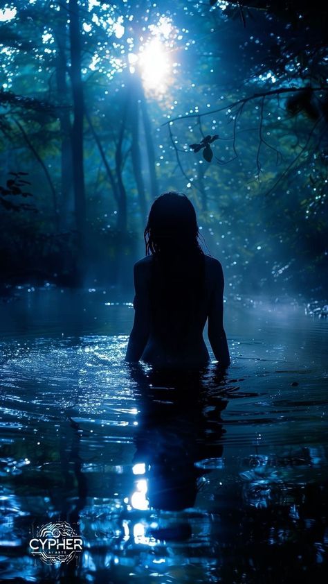 Lovers In The Water, Emerge From Water, In The Rain Reference, Standing In Water Reference, Woman In Nature Photography, Woman In River, Siren Woman, Woman In Water, Serene Aesthetic