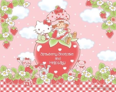 Hello Kitty Strawberry, 2019 Wallpaper, Phone Anime, 헬로키티 배경화면, Strawberry Shortcakes, Strawberry Shortcake Cartoon, Vintage Strawberry Shortcake, Hello Kitty Cartoon, Wallpaper Laptop