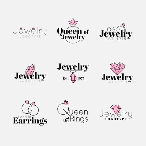 Logo Ideas For Jewelry Business, Jewelry Logo Inspiration, Sewing Business Logo, Jewelry Logo Ideas, Free Business Logo, Logo School, Jewel Logo, Flat Jewelry, Shop Name Ideas