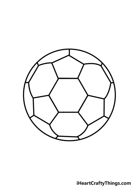 Soccer Ball Drawing Easy, Ball Drawing For Kids, Soccer Ball Drawing, Shape Poems, Soccer Drawing, Insect Coloring Pages, Football Drawing, Drawing Room Interior Design, Drawing Toys