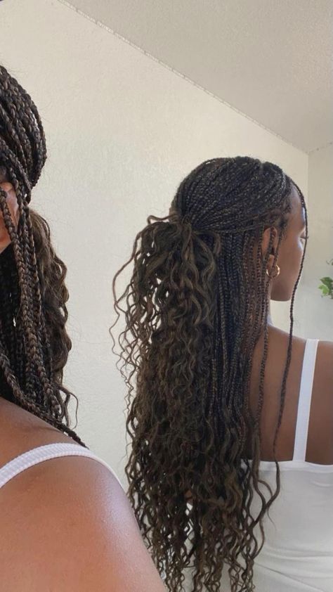 Goddess Braids Hairstyles, Box Braids Hairstyles For Black Women, Braids Hairstyles Pictures, Cute Box Braids Hairstyles, Protective Hairstyles Braids, Box Braids Styling, Pretty Braided Hairstyles, Braids With Curls, Long Braids