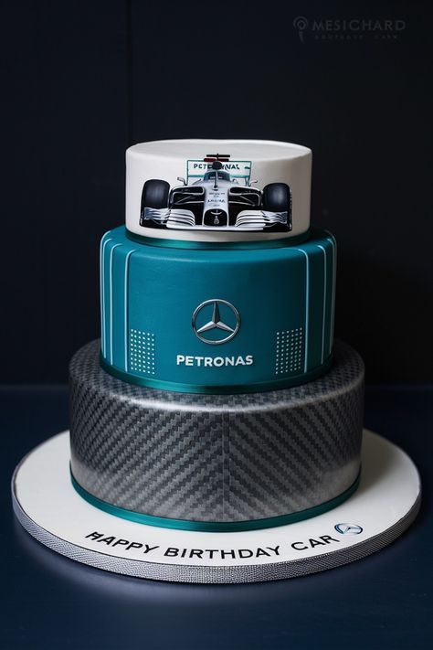 Impressive Mercedes F1 Cake Designs for His Special Day Mercedes Cake Birthdays, Formula 1 Birthday Cake, F1 Cake, F1 Birthday, Teal Highlights, Sports Cakes, Cars Birthday Cake, Mercedes F1, Sport Cakes