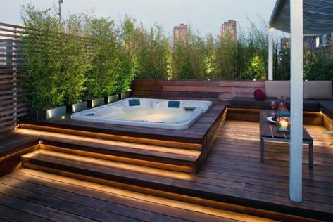 Top 80 Best Hot Tub Deck Ideas - Relaxing Backyard Designs Whirlpool Deck, Modern Hot Tubs, Design Per Patio, Hot Tub Landscaping, Hot Tub Patio, Hot Tub Designs, Relaxing Backyard, Hot Tub Deck, Hot Tub Backyard