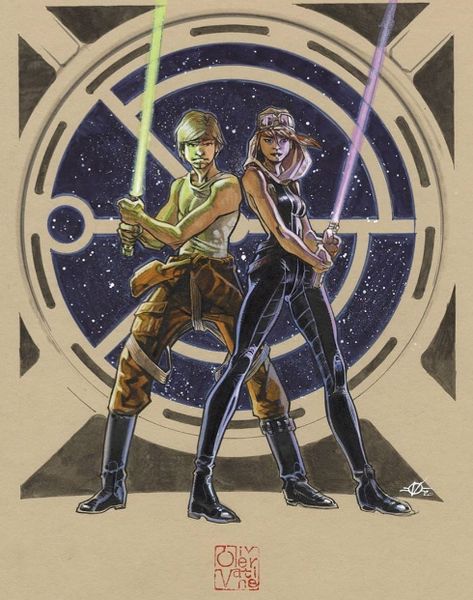 Grandmaster Luke Skywalker, Luke And Mara Jade Fanart, Luke Skywalker And Mara Jade, Star Wars Mara Jade, Fanart Inspiration, Character Interaction, Abs Art, Mara Jade, Star Wars Light