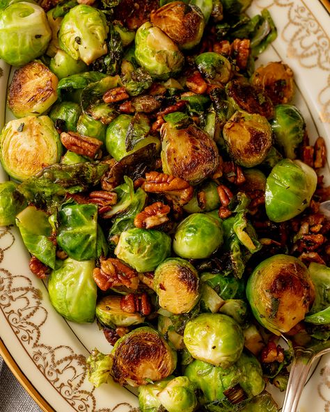 Brussels Sprouts with Pecans Brussels Sprouts With Pecans, Tried And True Recipes, Thanksgiving Side Dish, Pecan Recipes, Thanksgiving Side, Thanksgiving Sides, Thanksgiving Side Dishes, Brussels Sprouts, Fall Favorites