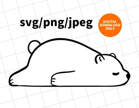 Drawing Sleeping, Bear Cute Cartoon, Polar Bear Clipart, Cartoon Polar Bear, Polar Bear Drawing, Polar Bear Cartoon, Animal Anime, Sleeping Animals, Bear Svg