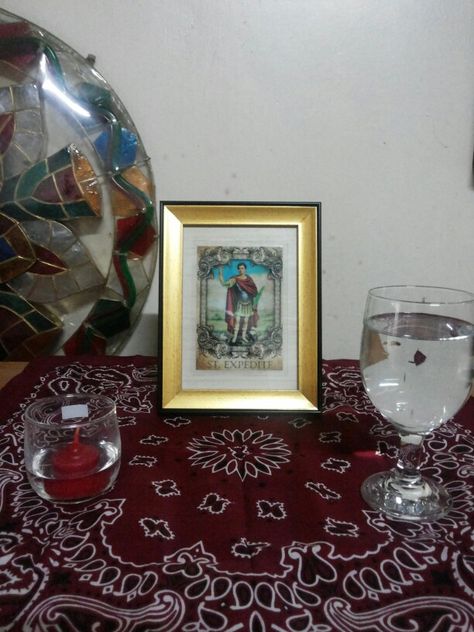 My St. Expedite altar St Expedite, Wayward Daughters, Folk Magic, Healing, House Design, Frame, Quick Saves, Design