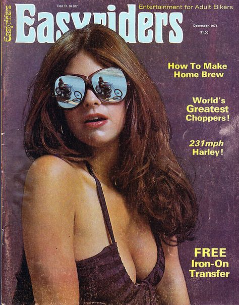 Vintage Easyriders cover. 1980s Pop Culture, Bike Artwork, Motorcycle Magazine, Bike Magazine, Disco Style, Biker Lifestyle, Shady Lady, Scantily Clad, Biker Chic