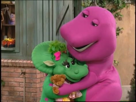 Barney Hugs Baby Bop Part 5 Barney The Dinosaur Aesthetic Wallpaper, Barney The Dinosaur Aesthetic, Barney Aesthetic, Dinosaur Wallpapers, Barney Dinosaur, 2000s Kids Shows, Aesthetic Movie, Hugs And Cuddles, Dinosaur Wallpaper