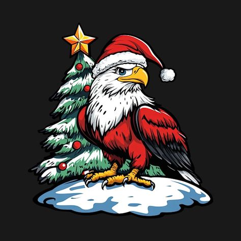 The eagle brings Christmas flair to Christmas - ideal for a festive outfit! Animals and Christmas charm - the eagle in a festive look is perfect for the Advent season. Eagle Png, Door Decorating Contest, Holiday Graphics, Door Decorating, Eagle Art, Christmas T Shirt Design, Advent Season, Christmas Card Art, Festive Look