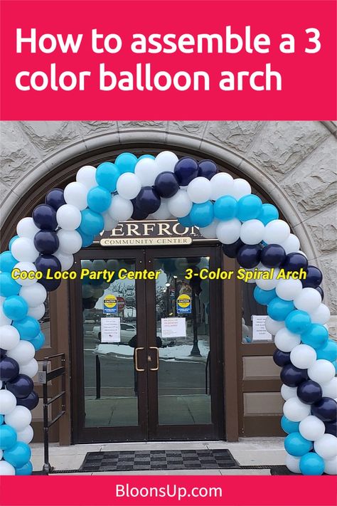 Can someone give me some direction on how to assemble the spiral arch? I have a balloon arch kit with balloons in three colors. --> Click the image to find out how to do this (with video). Three Color Balloon Arch, Balloon Arch Size Chart, Rectangular Balloon Arch, Basic Balloon Arch, 3 Color Balloon Arch, How To Make A Balloon Arch, Balloon Arch Design, Spiral Balloon Arch, Ballon Business