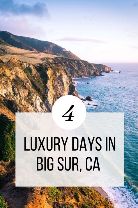 4-Day itinerary to Big Sur California. Luxury stays and fun excursions. Beautiful view of the west coast cliffs. Big Sur Itinerary, Things To Do In Big Sur, Honeymoon Destinations Usa, Big Sur Beach, Highway 101, Big Sur California, Luxury Getaway, Helicopter Tour, Honeymoon Destinations