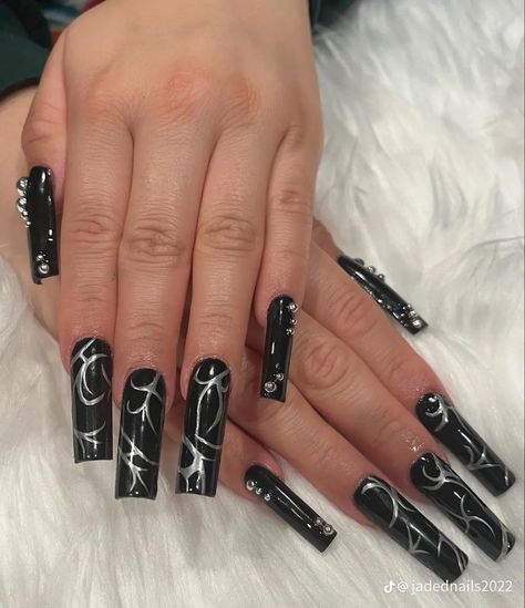 Marvel Nails, Tiger Nails, Jade Nails, Small Nail, Punk Nails, Gothic Nails, Long Nail Designs, Glamour Nails, Goth Nails