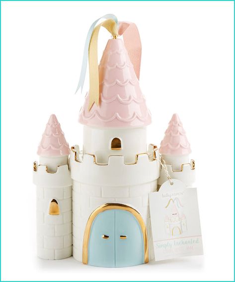 30 Cool Kids’ Piggy Banks We Put Our Money On Ceramic Castle, Castle Ceramic, Unicorn Piggy Bank, Enchanted Castle, Princess Nursery, Princess Room, Princess Castle, Baby Gift Ideas, Baby Nursery Decor